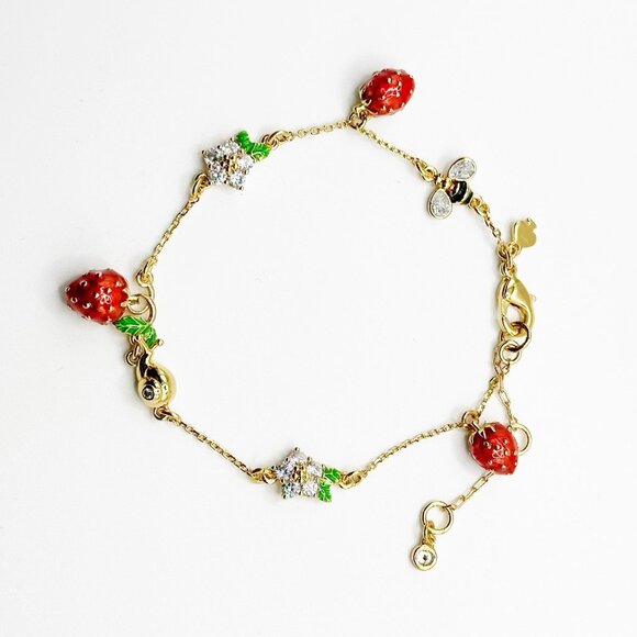 Kate Spade Strawberry Fields Charm Bracelet Designer Jewelry - Picture 2 of 3